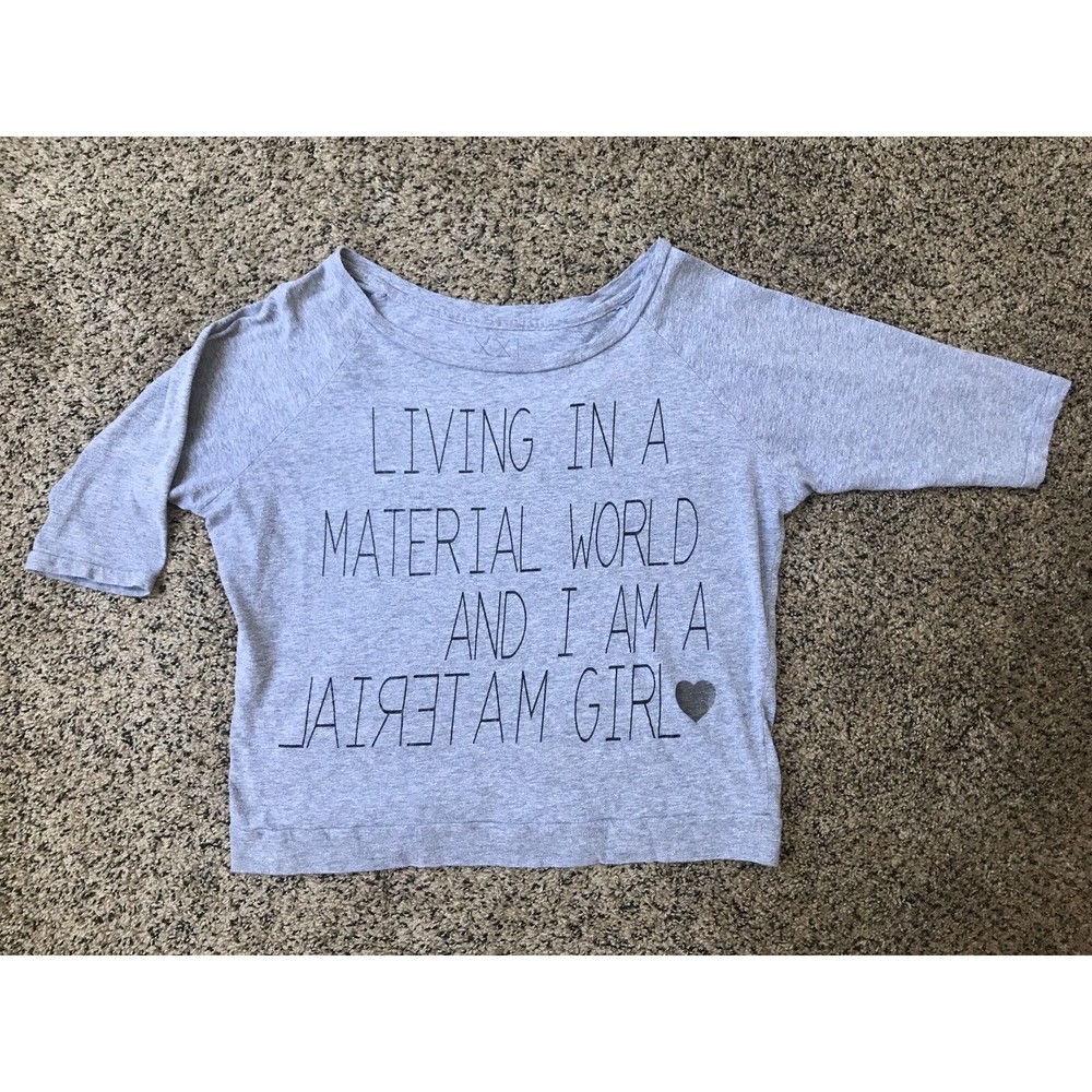 XXI Half Sleeve Crop Graphic Tee, Material Girl, Size Small